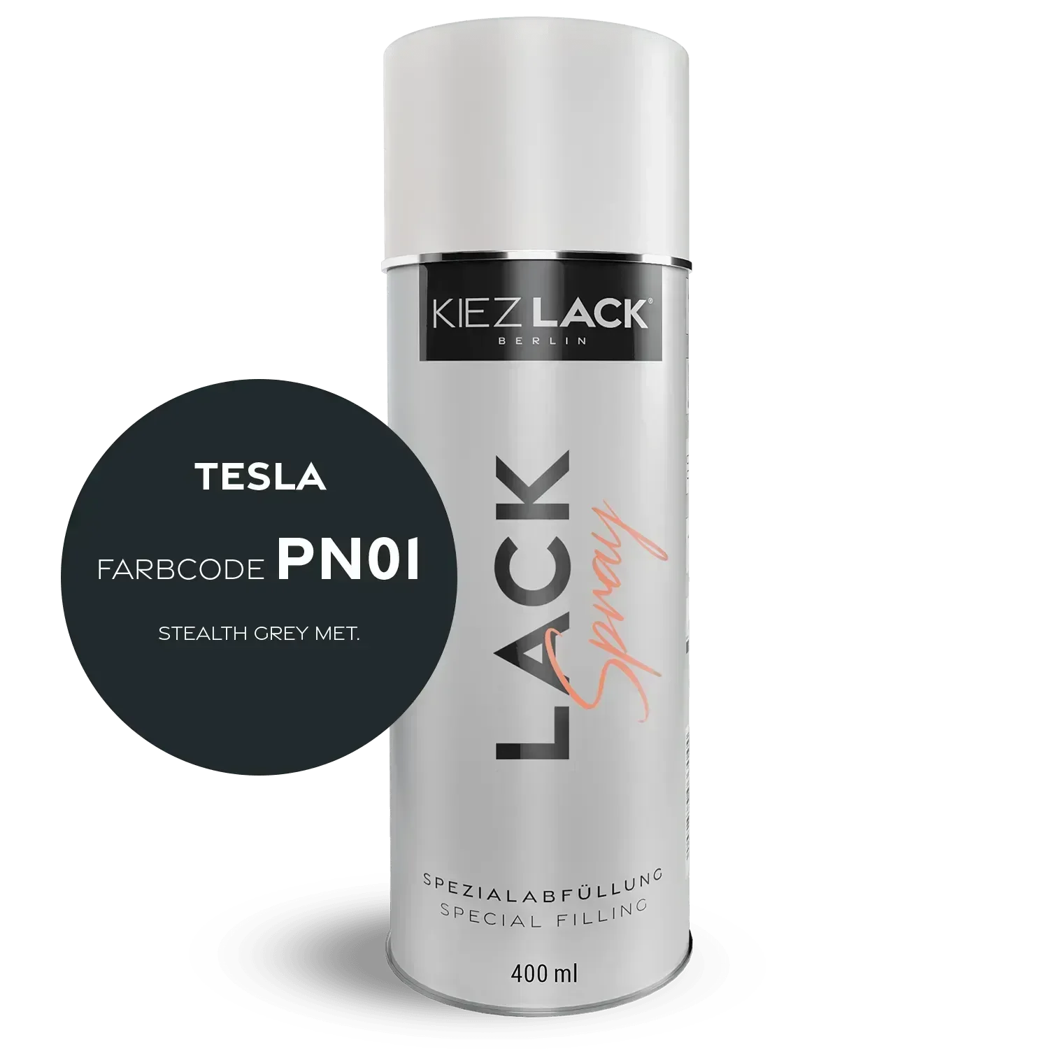 Kiezlack Lackspray Autolack Spraydose TESLA PN01 STEALTH GREY MET. Lackspray