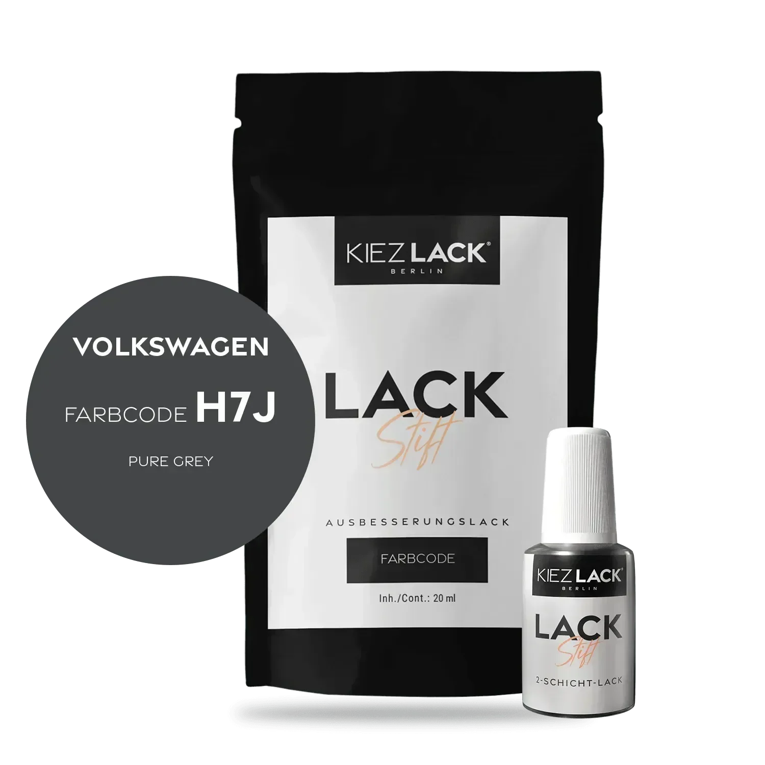 Kiezlack Lackstift Autolack Lackstift Volkswagen LH7J PURE GREY