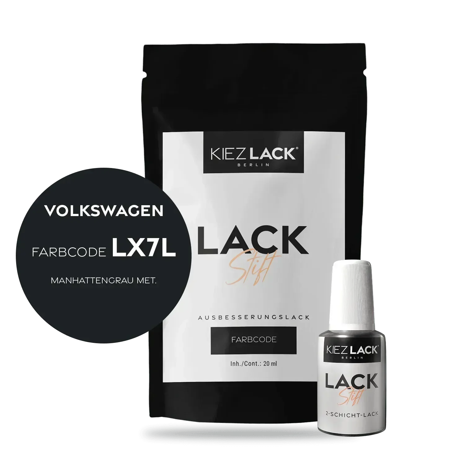 Kiezlack Lackstift Autolack Lackstift Volkswagen LX7L MANHATTENGRAU MET.