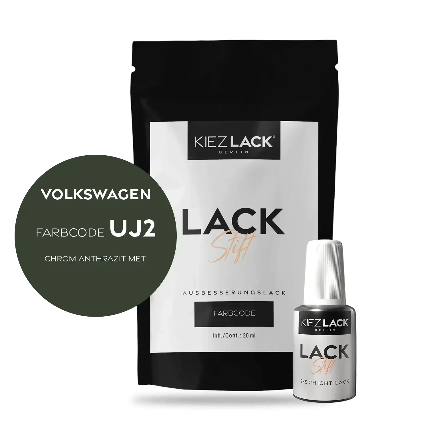 Kiezlack Lackstift Autolack Lackstift Volkswagen LUJ2 CHROM ANTHRAZIT MET.