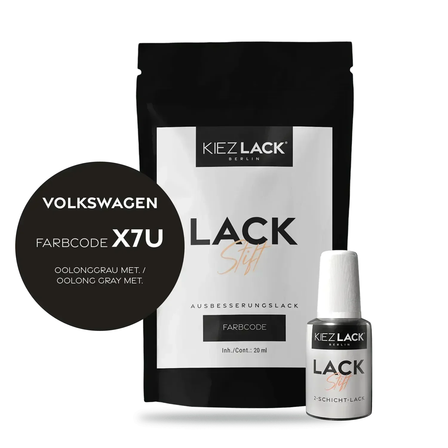 Kiezlack Lackstift Autolack Lackstift Volkswagen LX7U OOLONGGRAU MET.