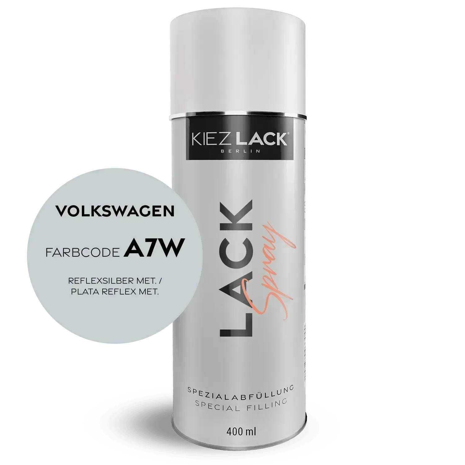 Kiezlack Lackspray Autolack Spraydose Volkswagen LA7W REFLEXSILBER MET.