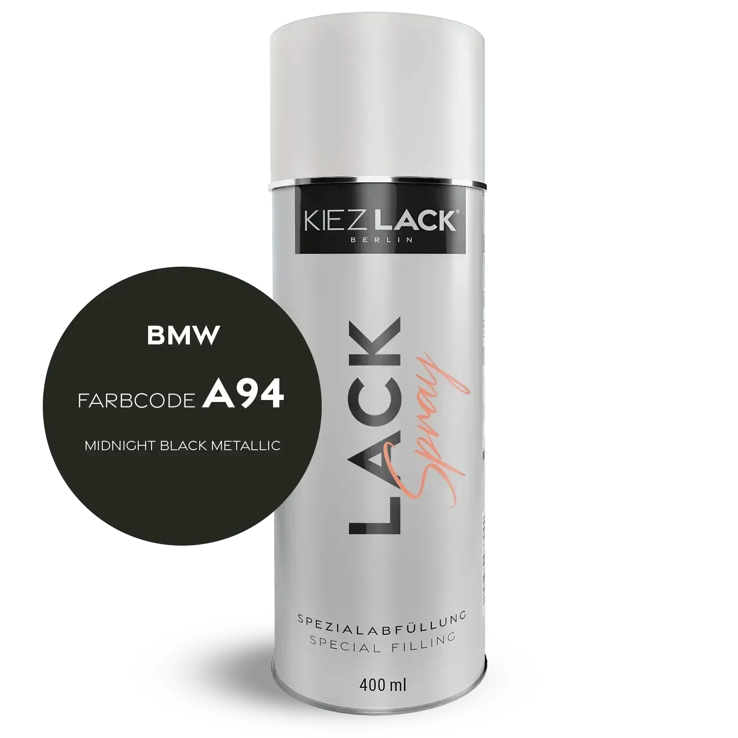 Kiezlack Lackspray Autolack Spraydose BMW A94 MIDNIGHT BLACK Metallic Lackspray