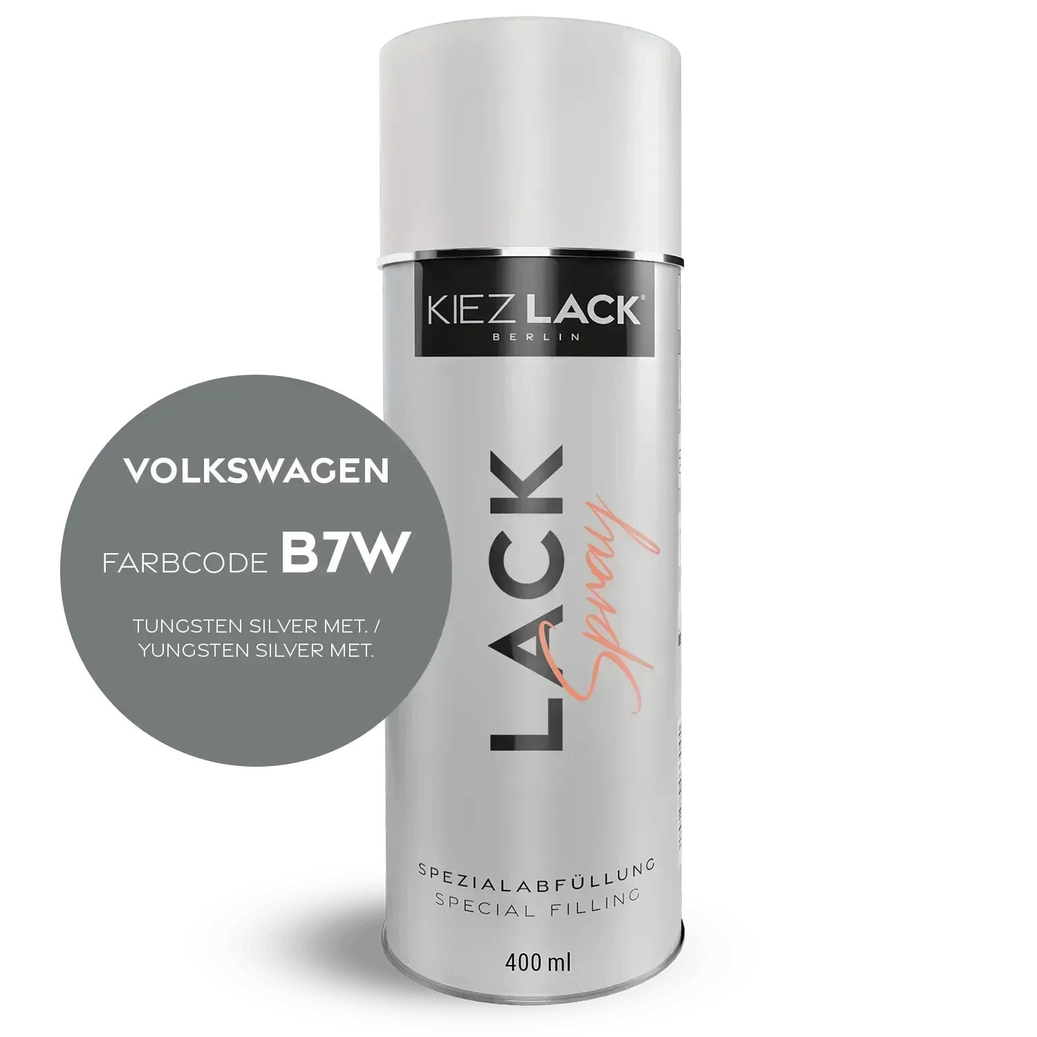 Kiezlack Lackspray Autolack Spraydose Volkswagen LB7W TUNGSTEN SILVER MET.