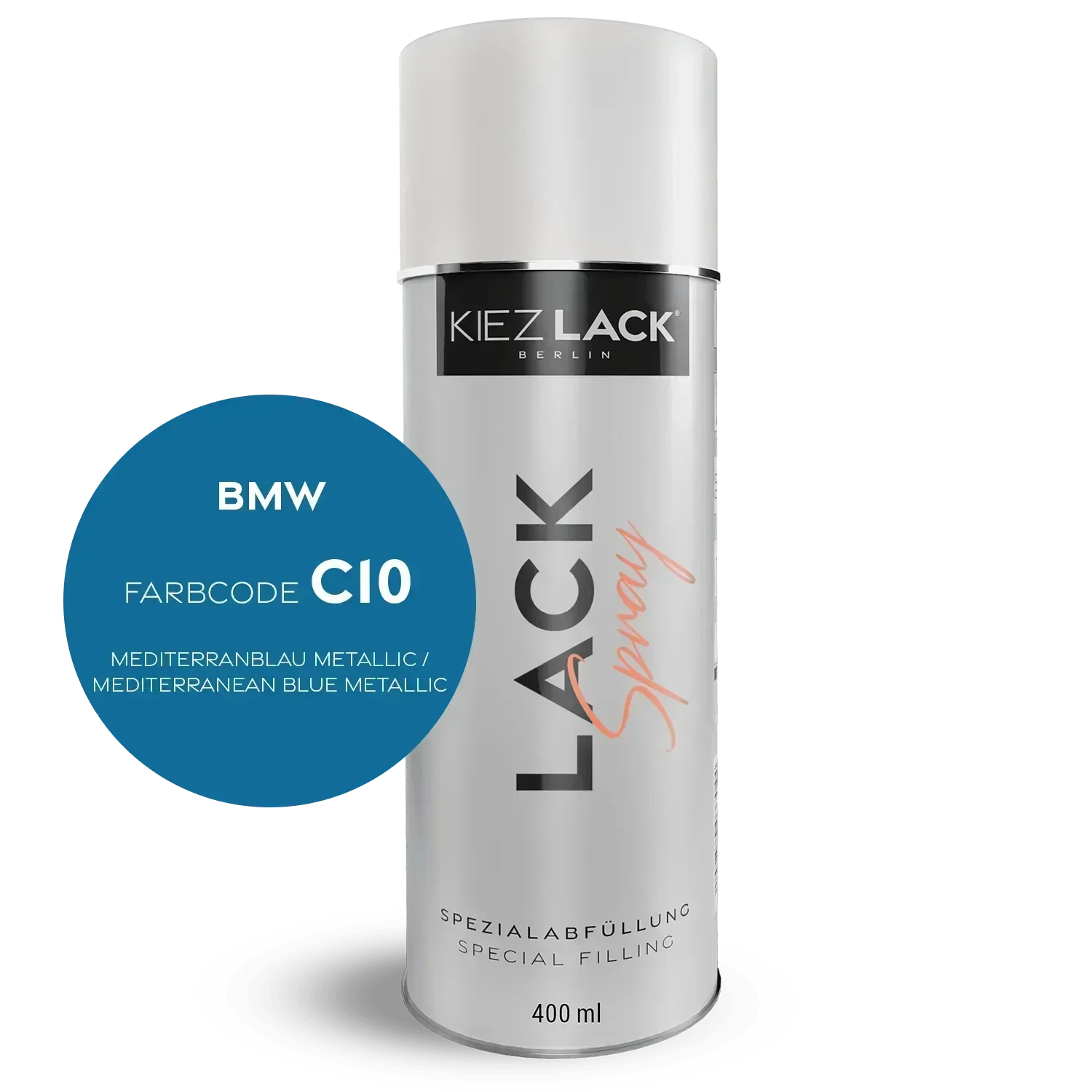 Kiezlack Lackspray Autolack Spraydose BMW C10 MEDITERRANBLAU Metallic Lackspray