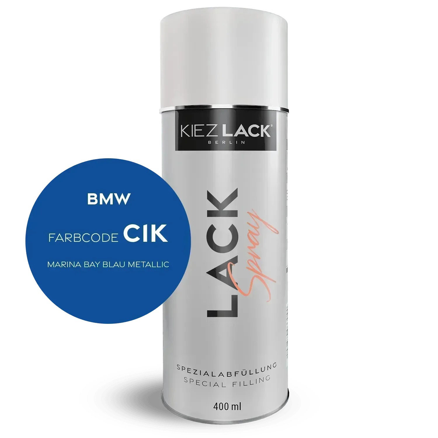 Kiezlack Lackspray Autolack Spraydose BMW C1K MARINA BAY BLAU Metallic Lackspray