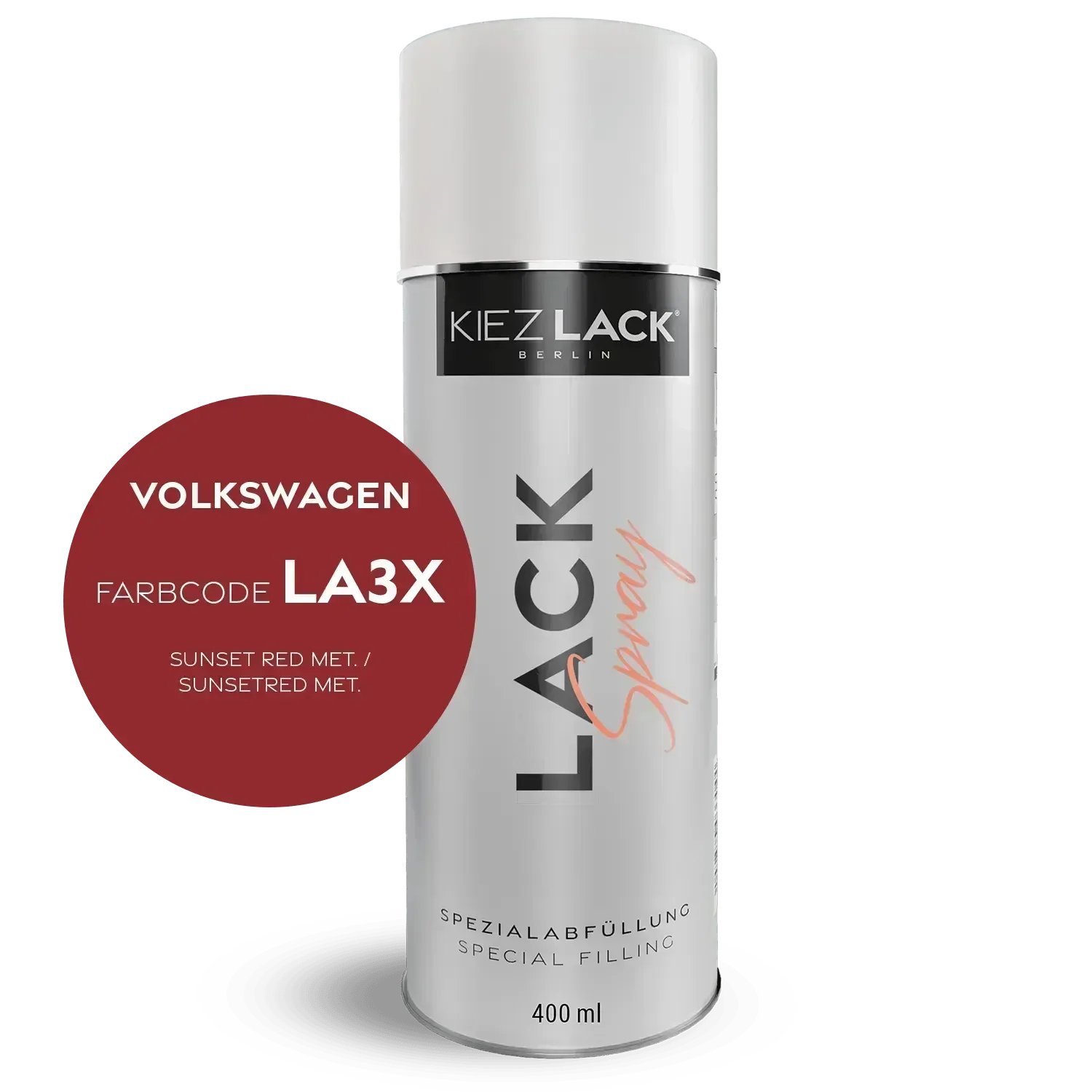 Kiezlack Lackspray Autolack Spraydose Volkswagen LA3X SUNSET RED MET.