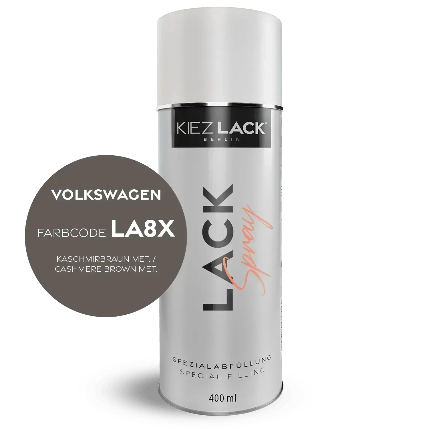 Kiezlack Lackspray Autolack Spraydose Volkswagen LA8X KASCHMIRBRAUN MET.