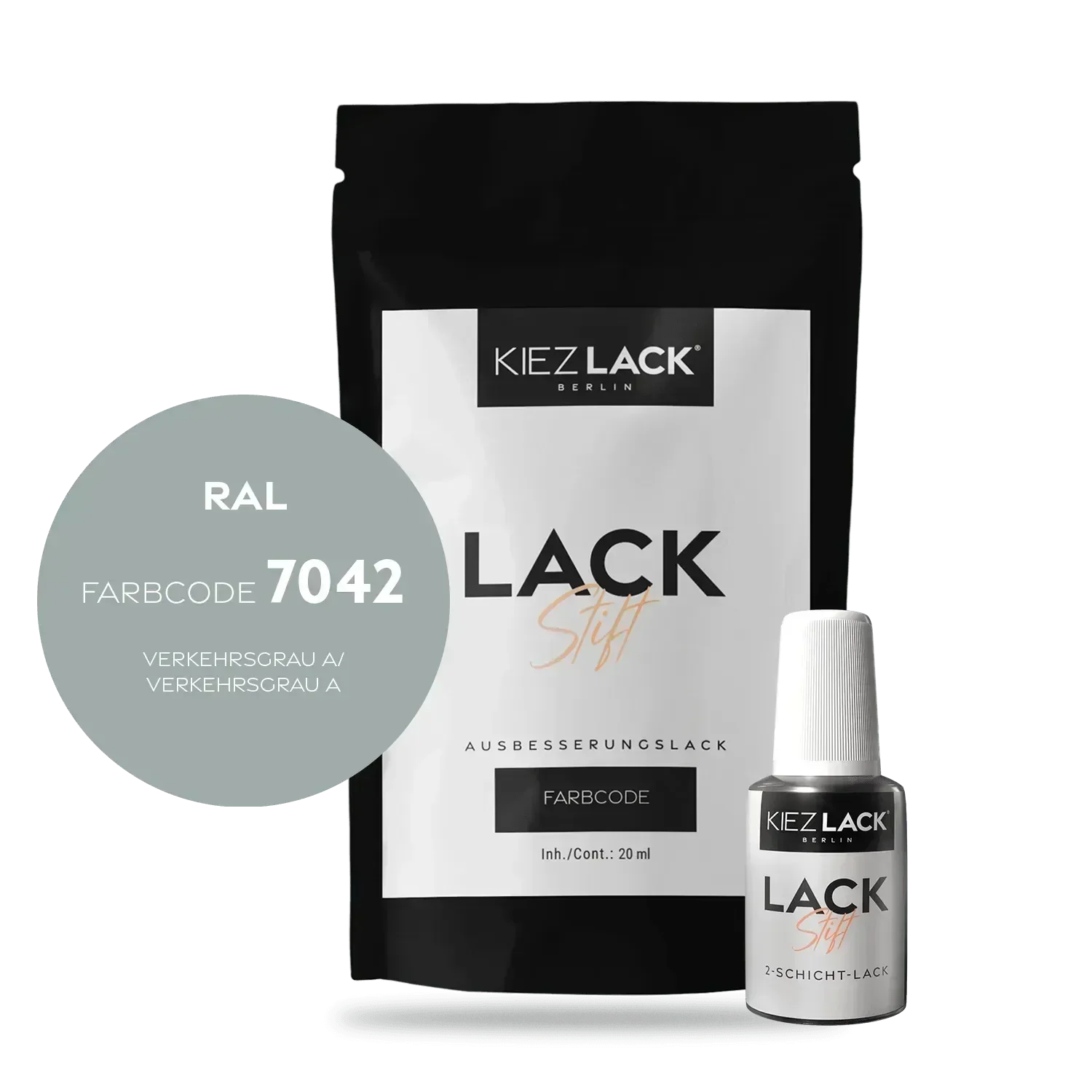 Kiezlack Lackstift Autolack Lackstift RAL 7042 VERKEHRSGRAU A
