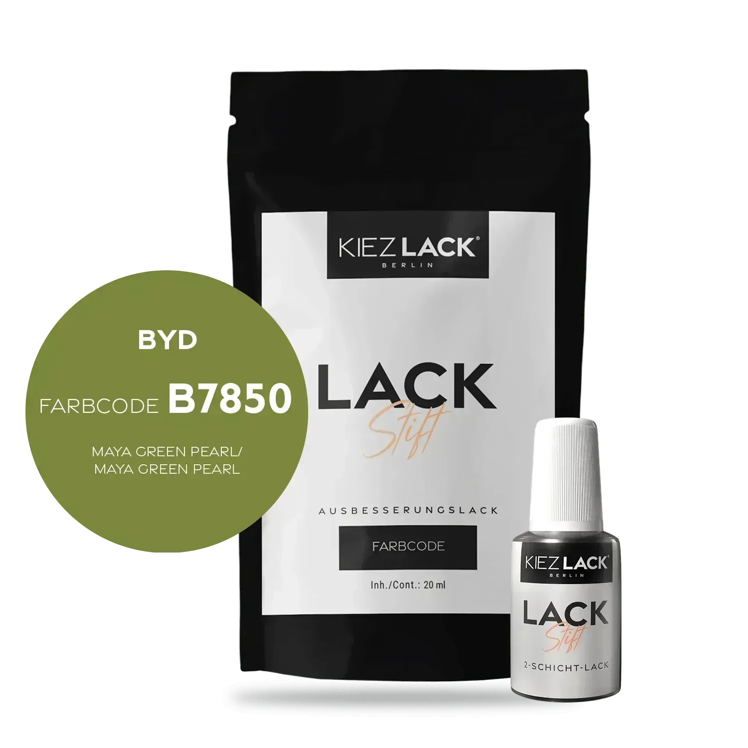 Kiezlack Lackstift Autolack Lackstift BYD B7850 MAYA GREEN PEARL