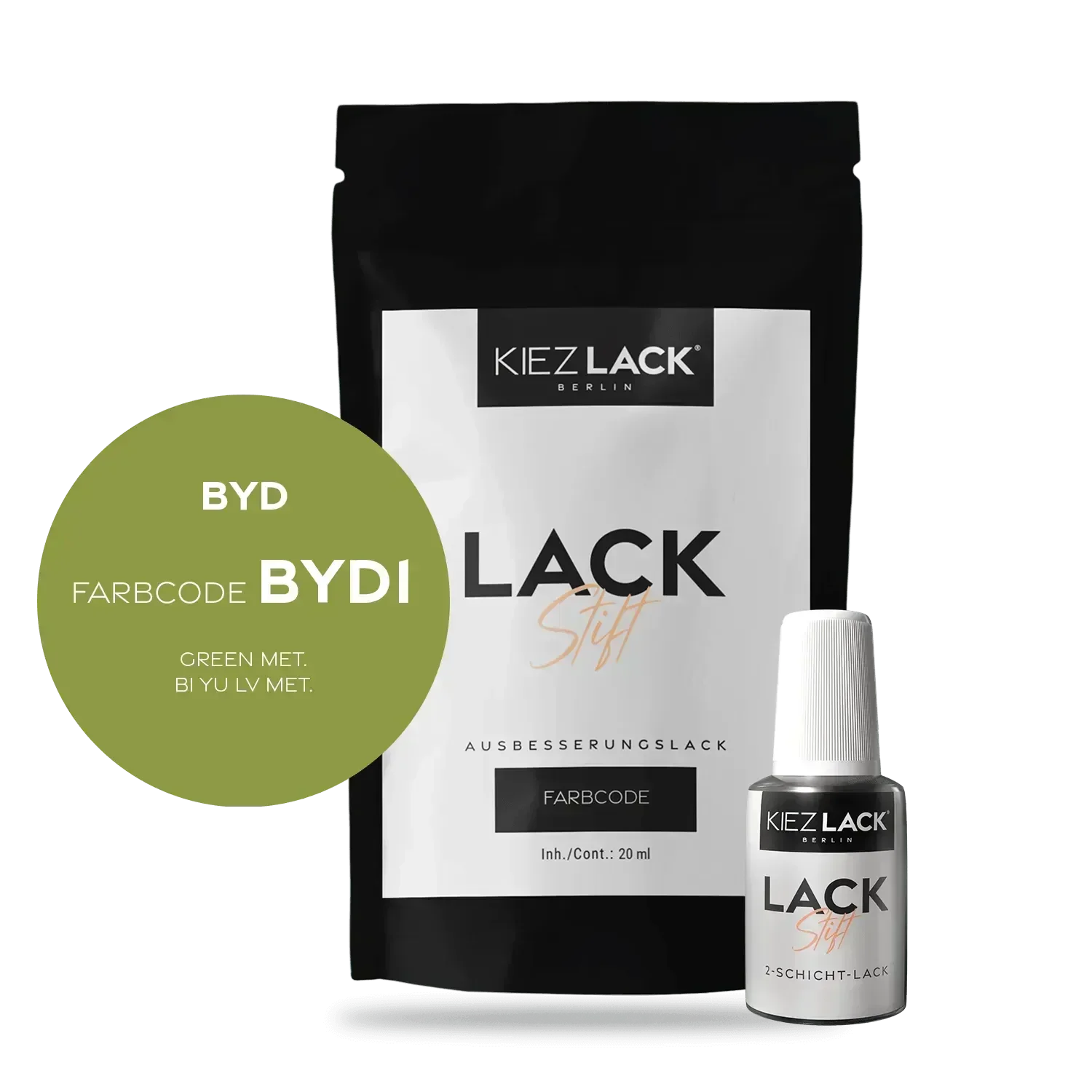 Kiezlack Lackstift Autolack Lackstift BYD BYD1 GREEN MET.