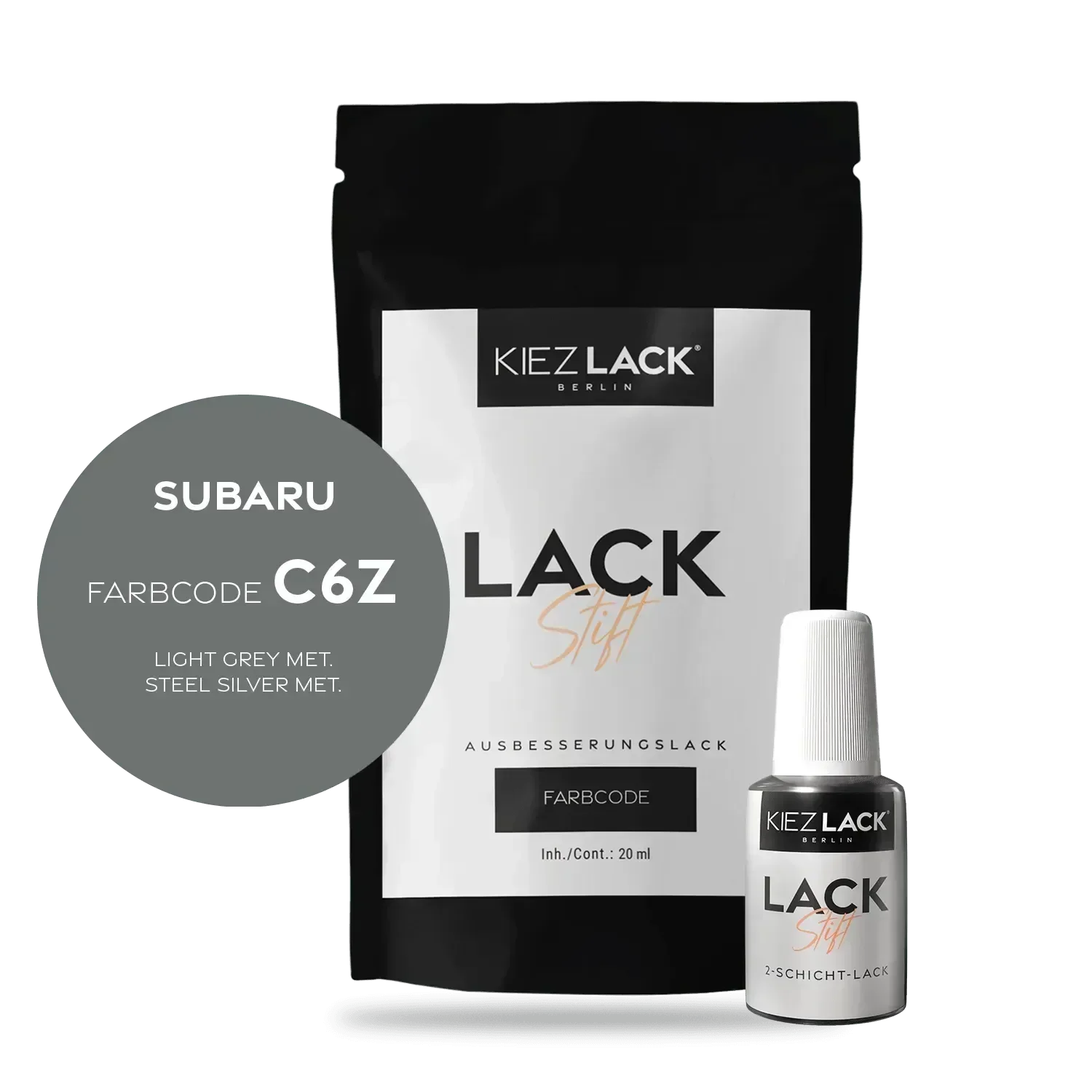 Kiezlack Lackstift Autolack Lackstift SUBARU C6Z LIGHT GREY MET.