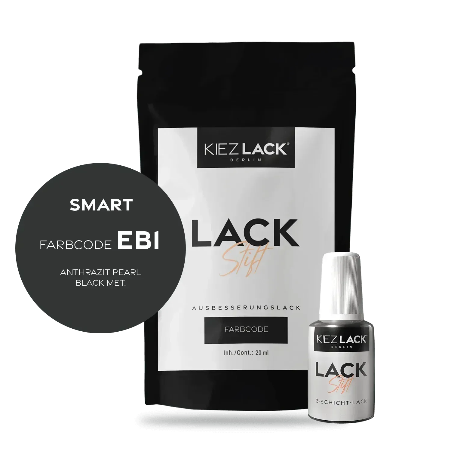Kiezlack Lackstift Autolack Lackstift SMART EB1 ANTHRAZIT PEARL