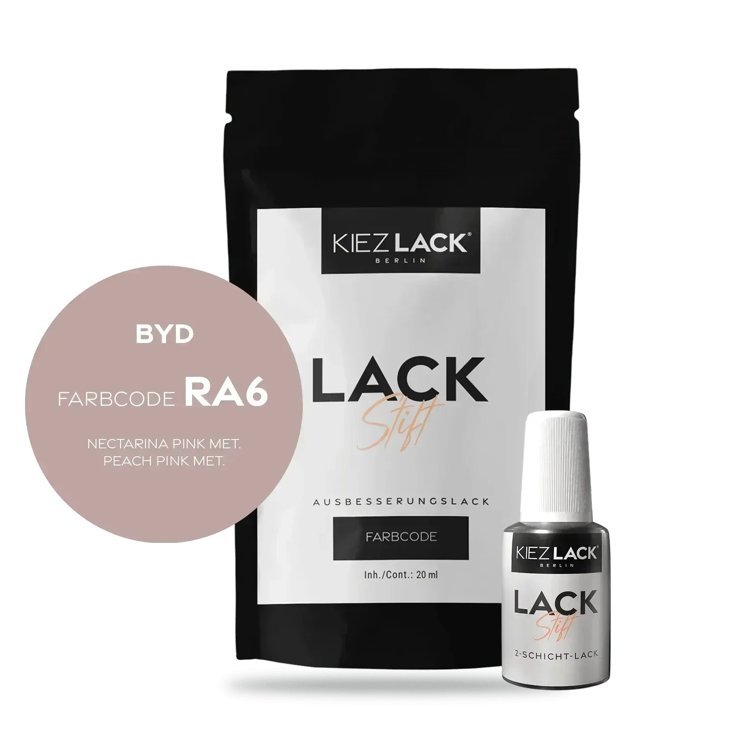 Kiezlack Lackstift Autolack Lackstift BYD RA6 NECTARINA PINK MET.