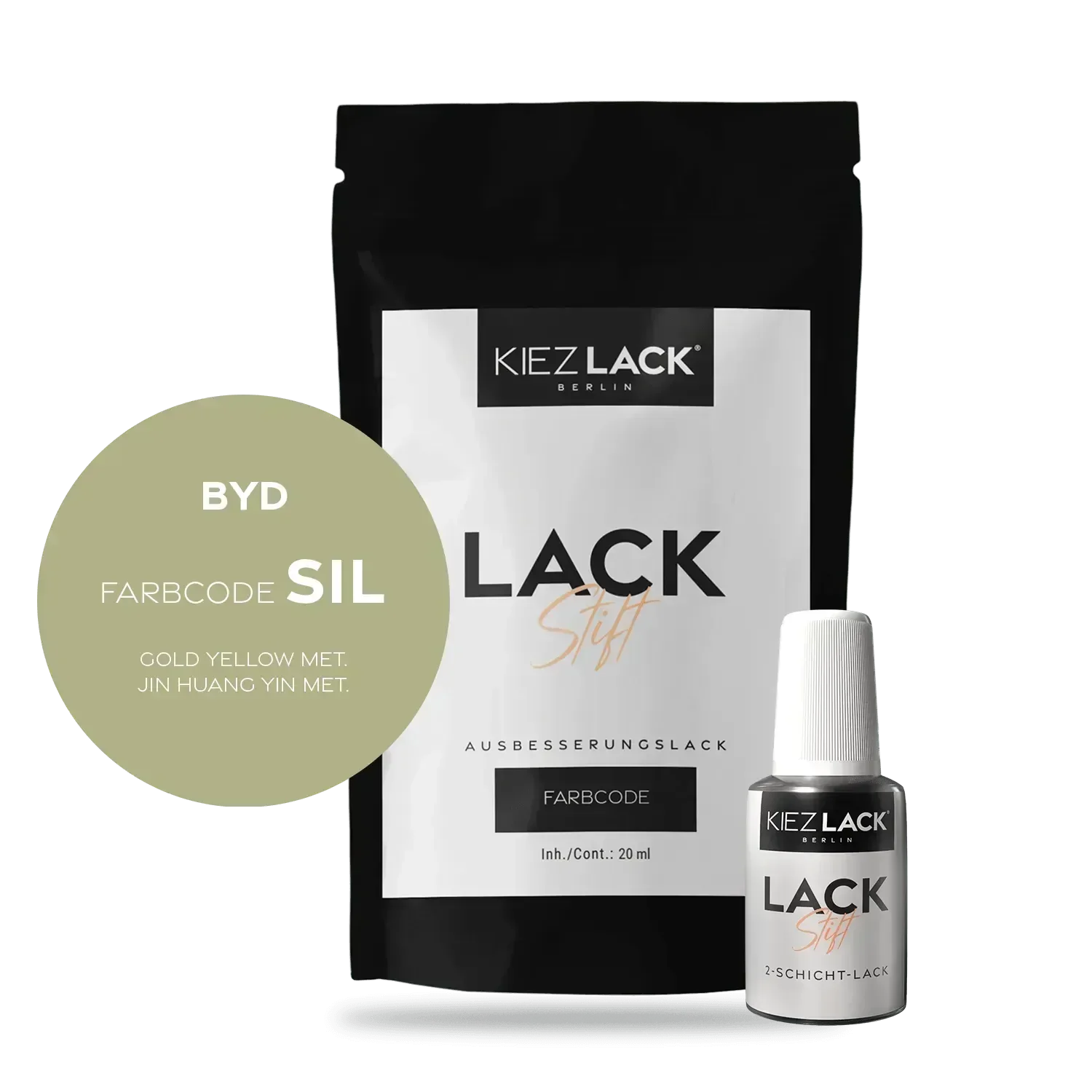 Kiezlack Lackstift Autolack Lackstift BYD SIL GOLD YELLOW MET.