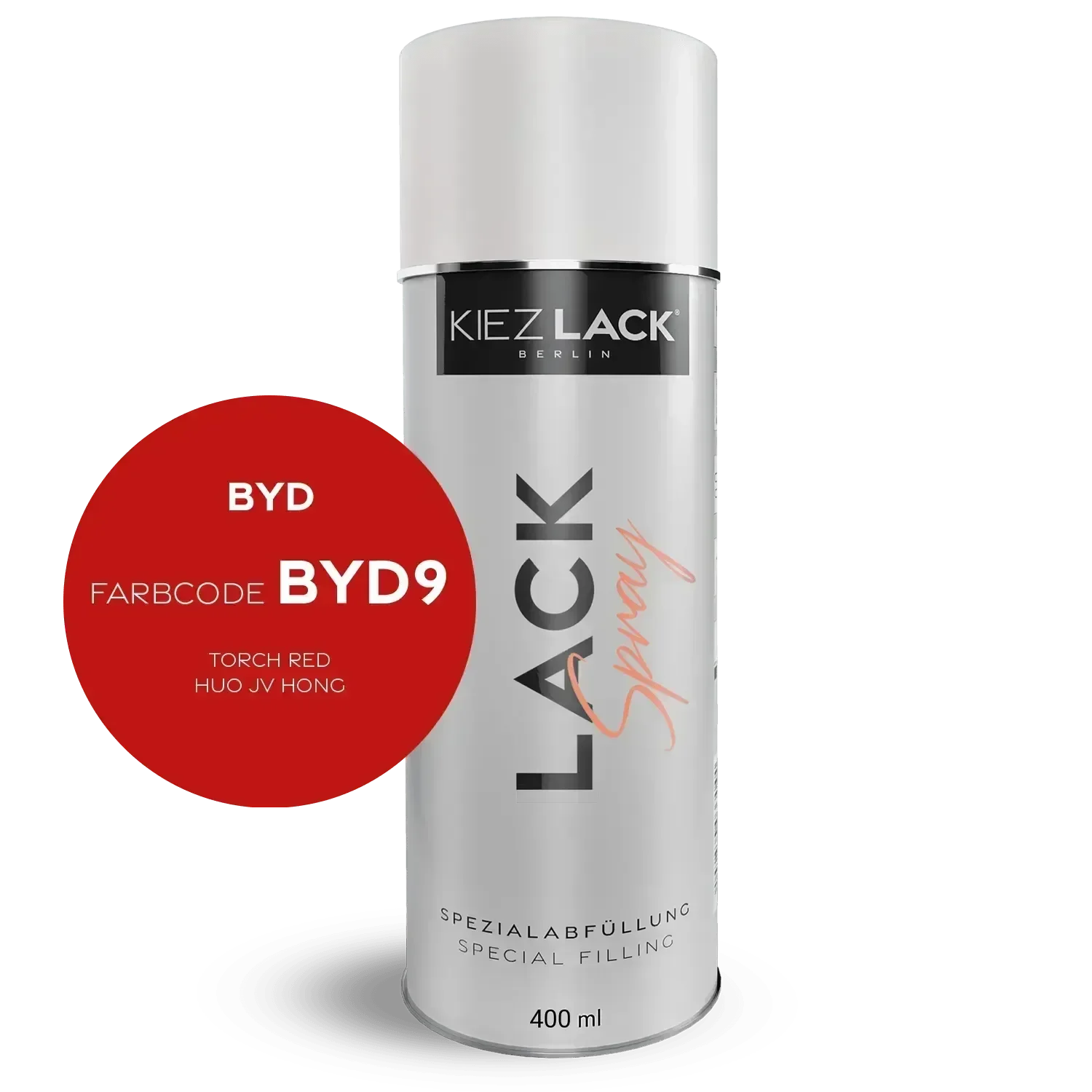 Kiezlack Lackspray Autolack Spraydose BYD BYD9 TORCH RED Lackspray