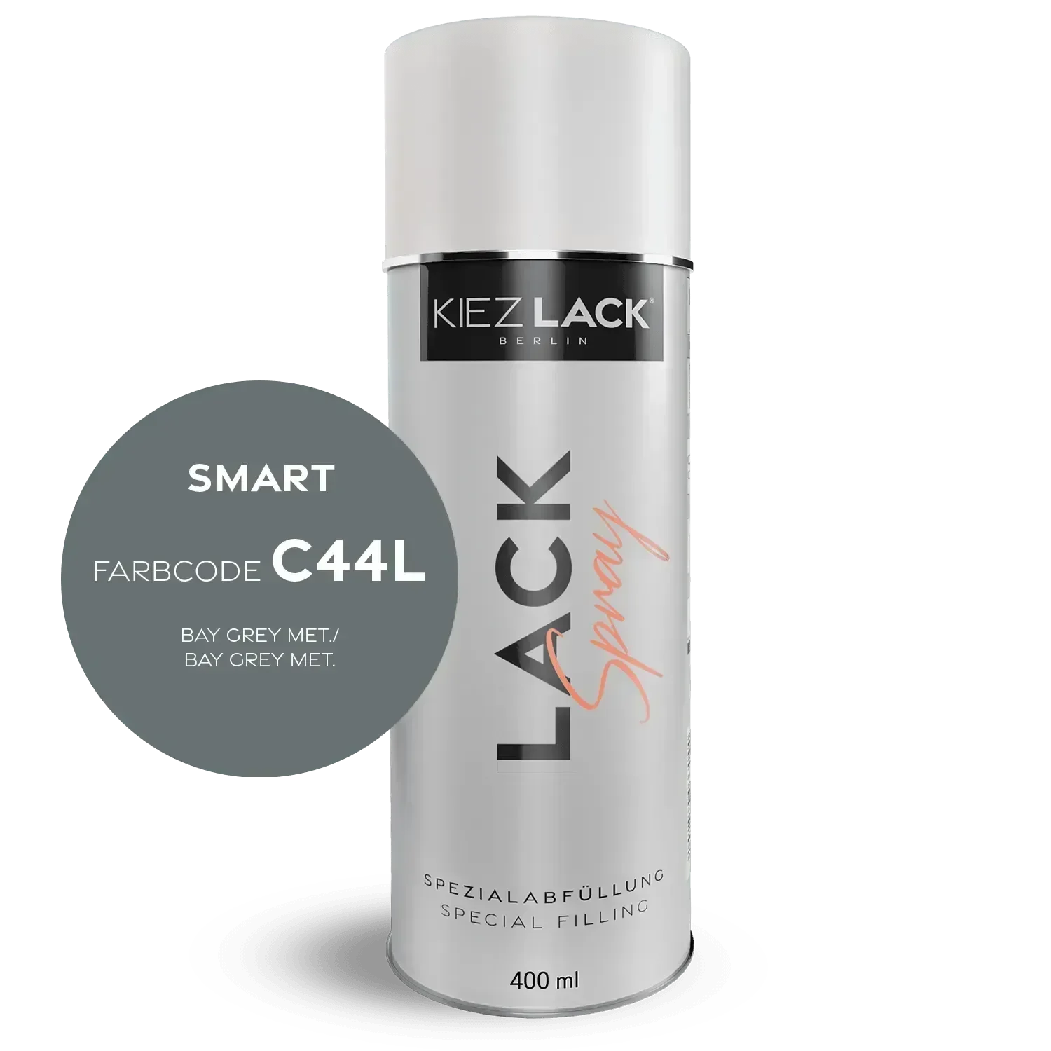 Kiezlack Lackspray Autolack Spraydose SMART C44L BAY GREY MET. Lackspray