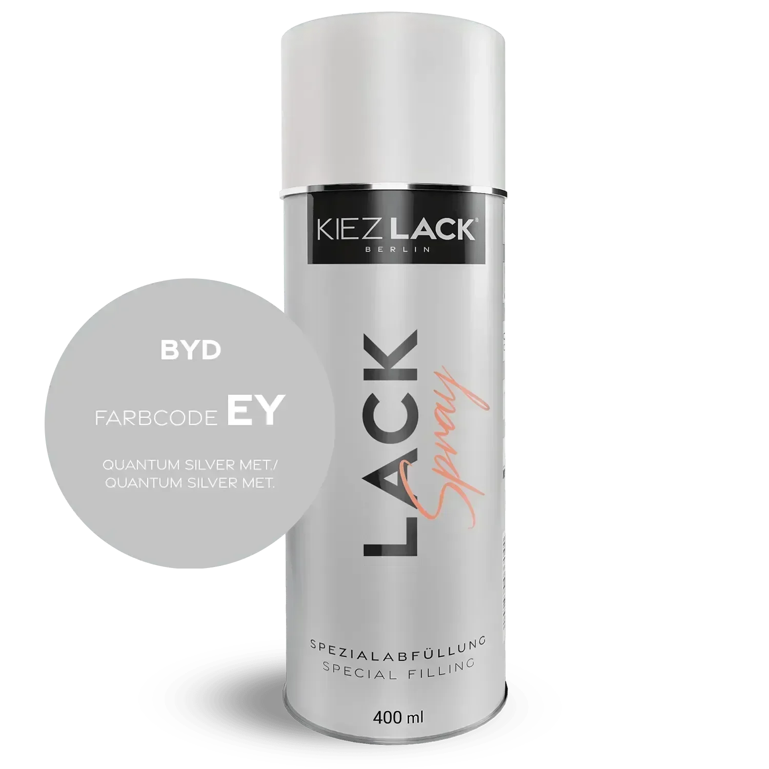 Kiezlack Lackspray Autolack Spraydose BYD EY QUANTUM SILVER MET. Lackspray