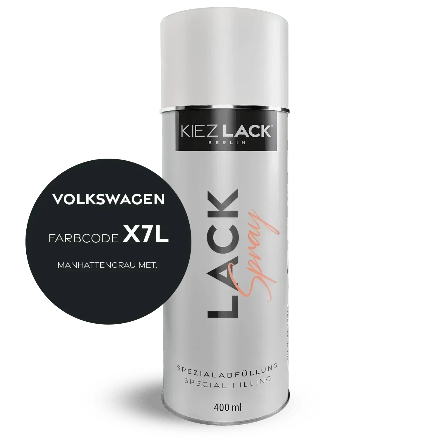 Kiezlack Lackspray Autolack Spraydose Volkswagen X7L MANHATTENGRAU MET.