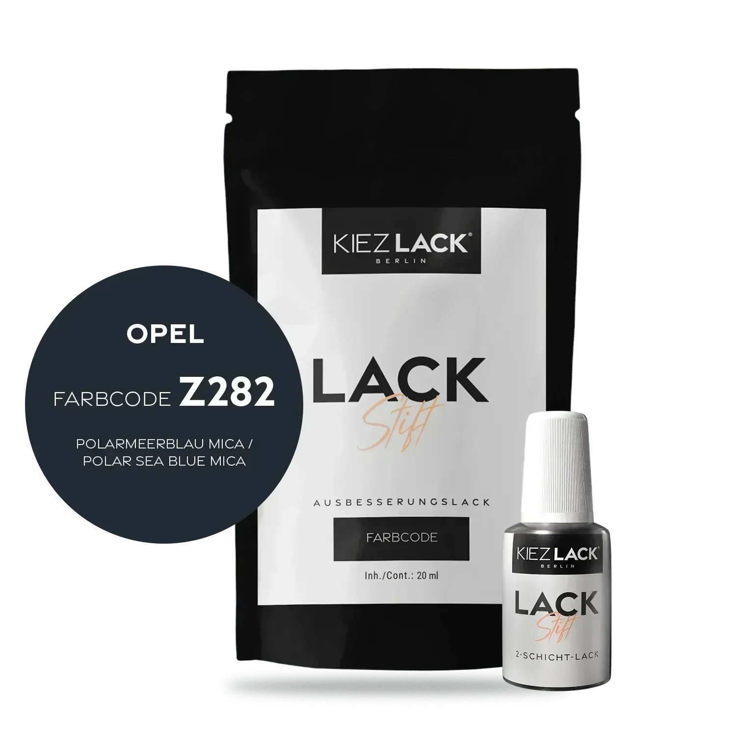 Kiezlack Lackstift Autolack Lackstift OPEL Z282 POLARMEERBLAU MICA