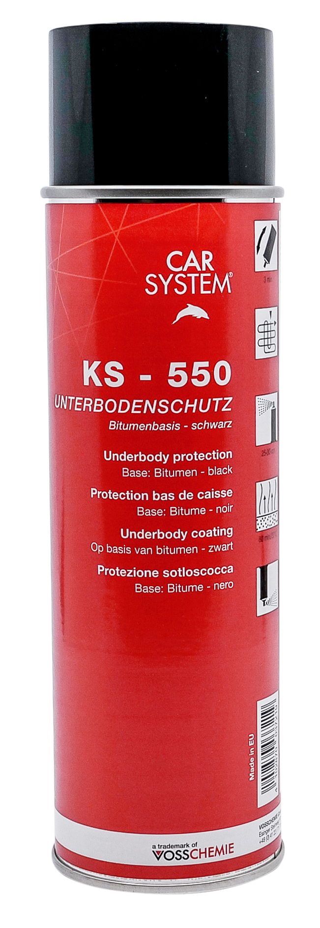 Carsystem Schwarz / 500 ML Carsystem KS-500 / KS-550 – Bitumen Unterbodenschutz (1,0 L / 500 ml Spraydose)