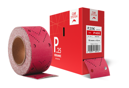 Kiezlack Carsystem SANDING STRIPS  P.25 CERAMIC Papierschleifmittel Rolle 70 mm  x 12m