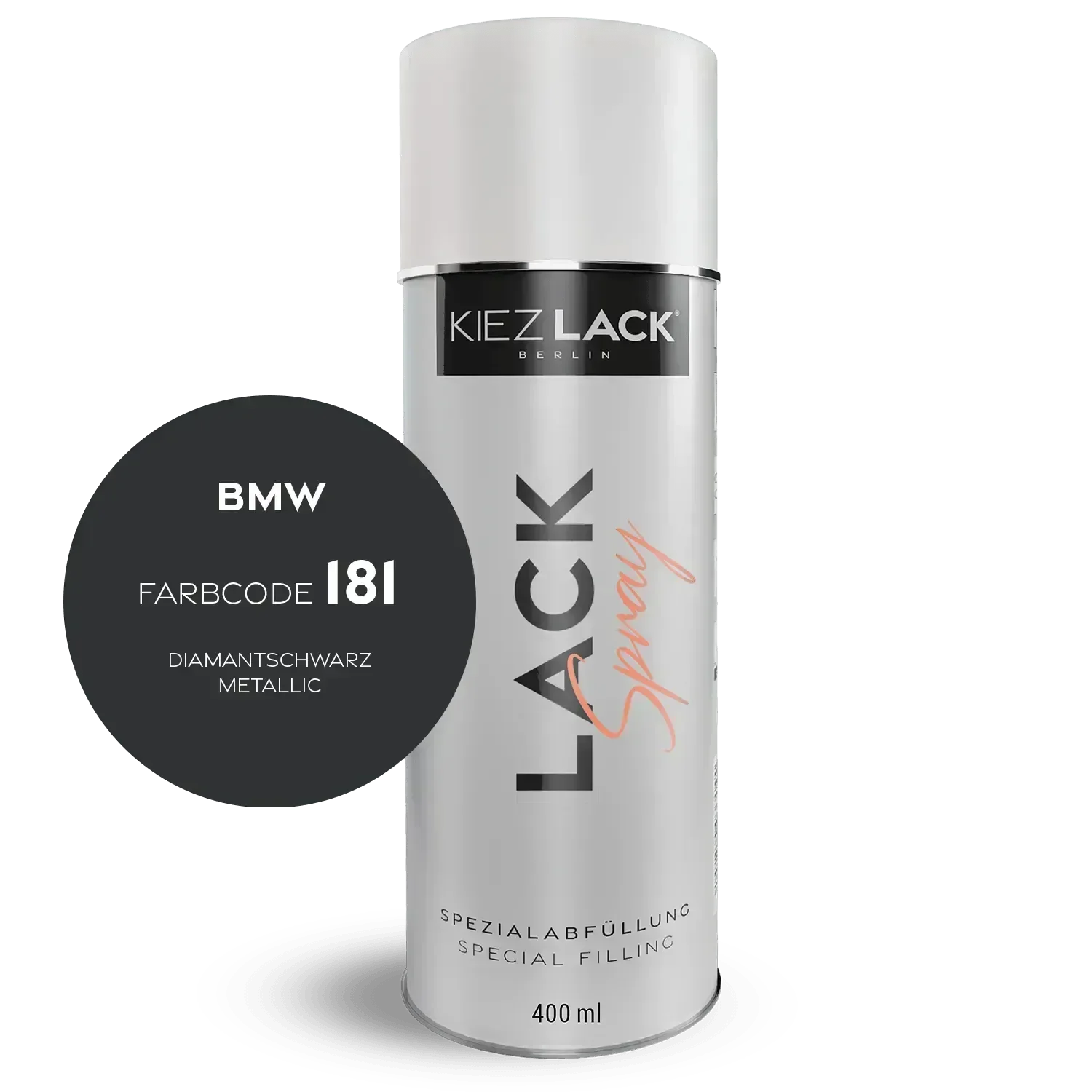 Kiezlack Lackspray Autolack Spraydose BMW 181 DIAMANTSCHWARZ Metallic Lackspray