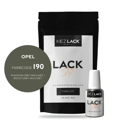 Kiezlack Lackstift Autolack Lackstift OPEL 190 PHANTOM GREY MICA MET.