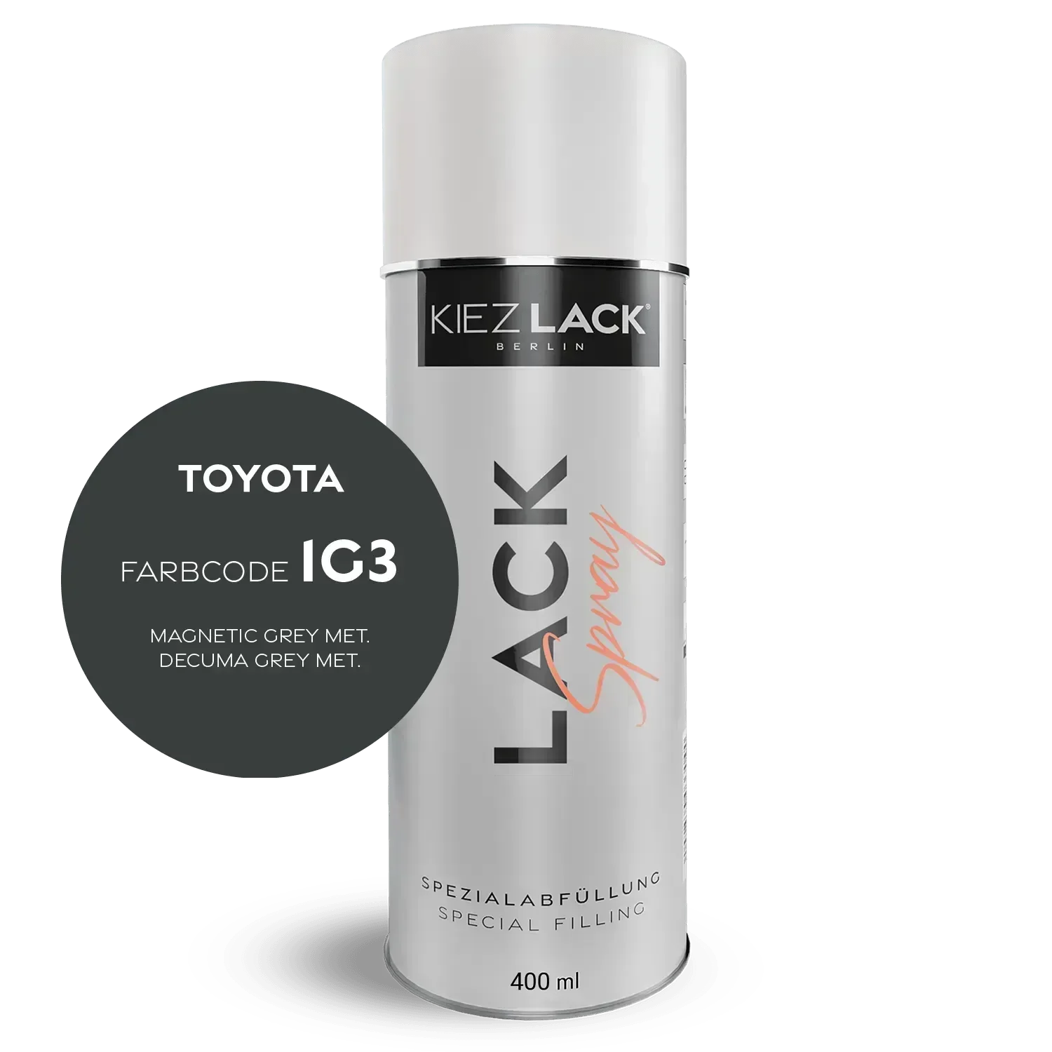 Kiezlack Autolack Spraydose Toyota 1G3 MAGNETIC GREY MET.