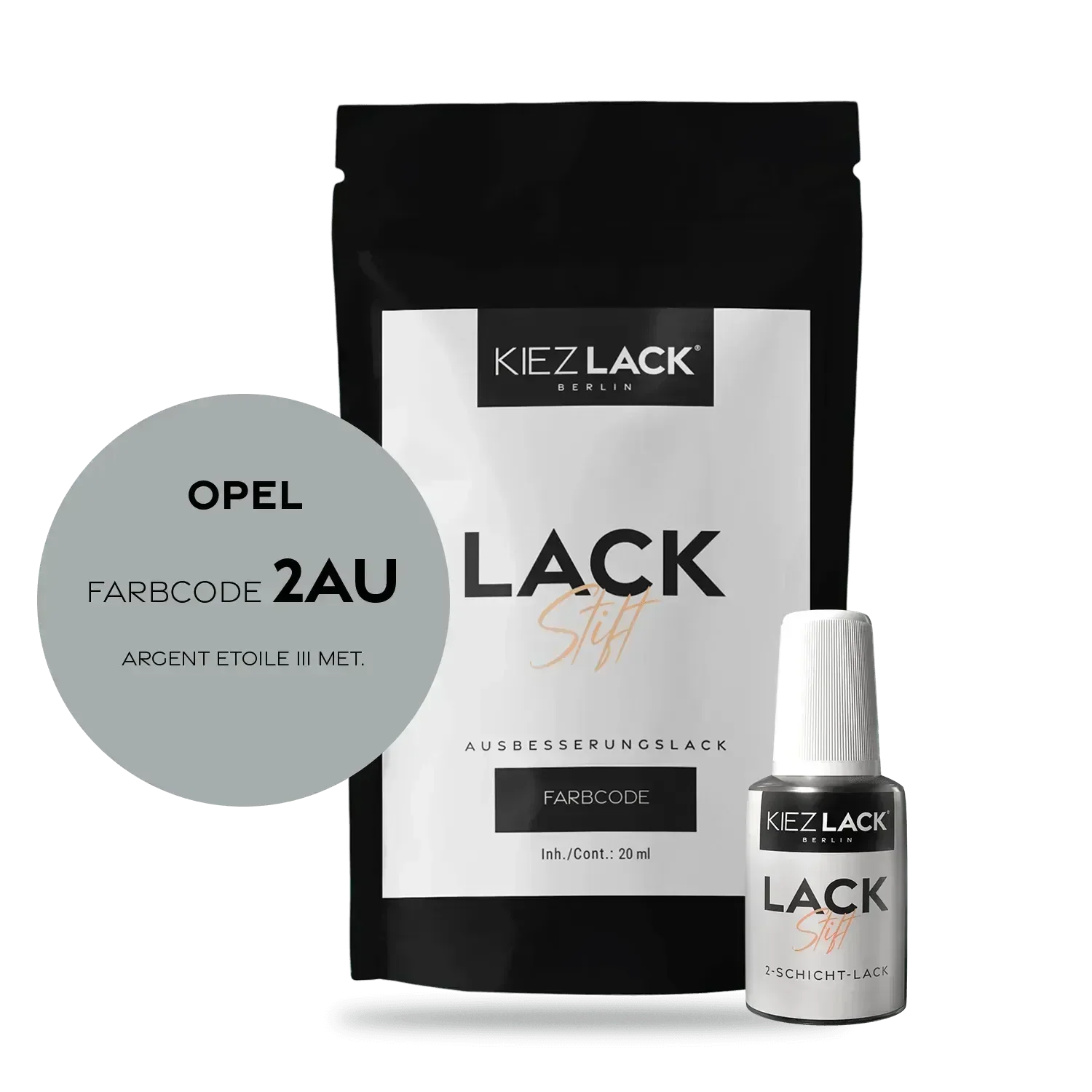 Kiezlack Lackstift Autolack Lackstift OPEL 2AU ARGENT ETOILE III MET.