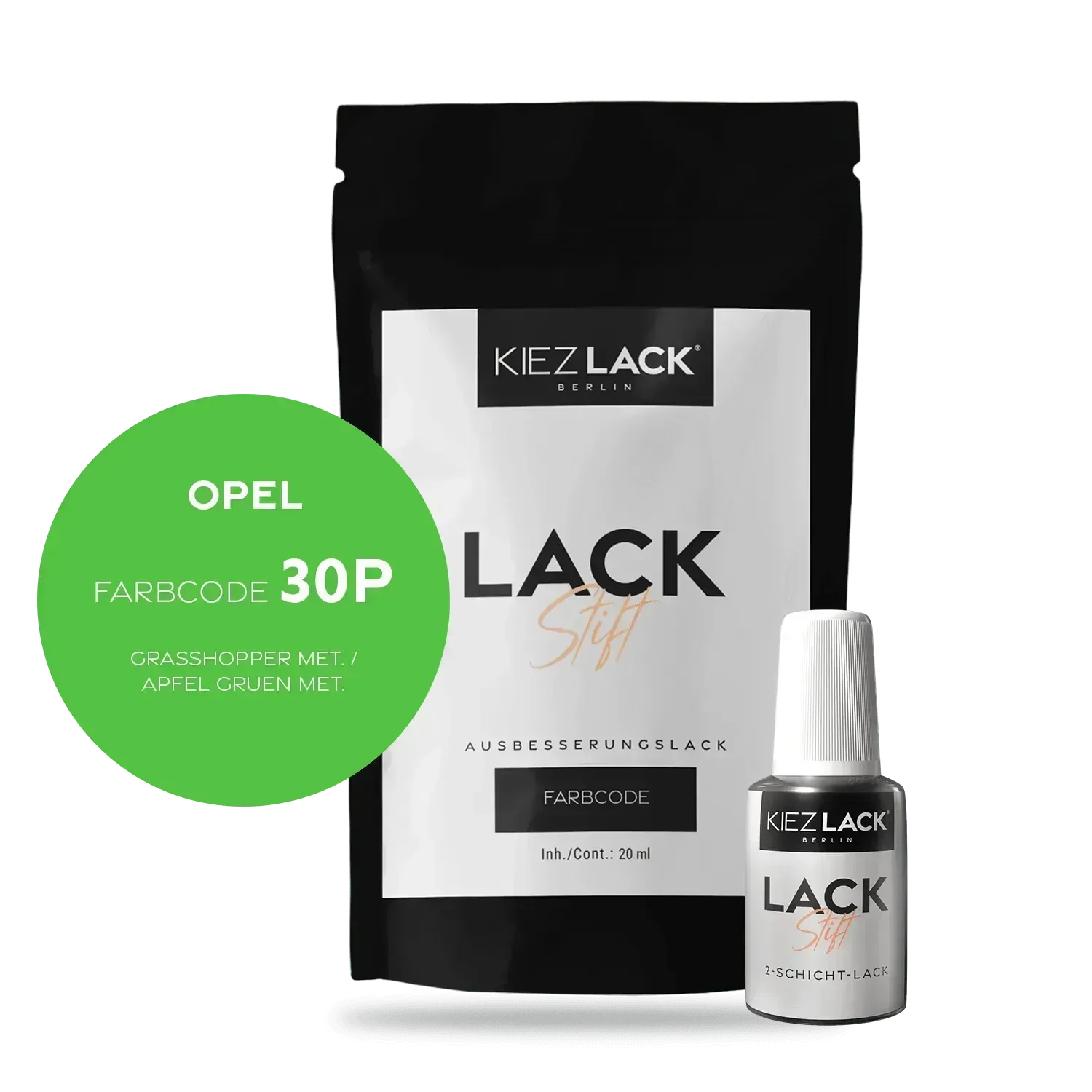 Kiezlack Lackstift Autolack Lackstift OPEL 30P GRASSHOPPER MET.