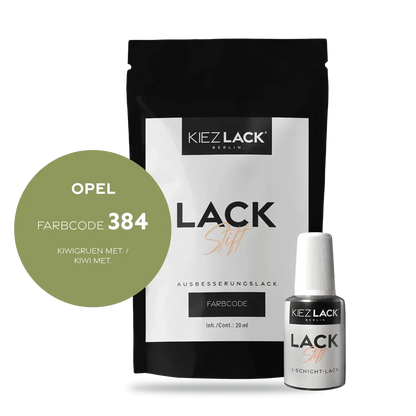 Kiezlack Lackstift Autolack Lackstift OPEL 384 KIWIGRUEN MET.