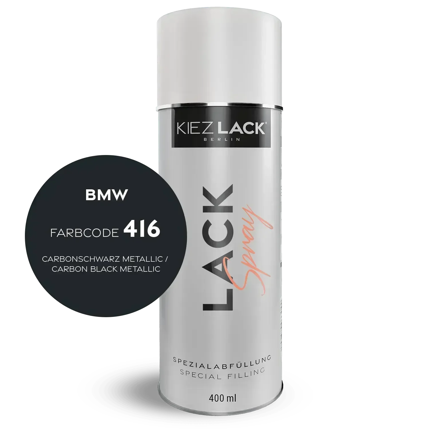 Kiezlack Lackspray Autolack Spraydose BMW 416 CARBONSCHWARZ Metallic Lackspray