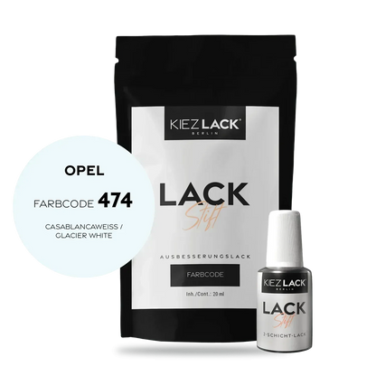 Kiezlack Lackstift Autolack Lackstift OPEL 474 CASABLANCAWEISS