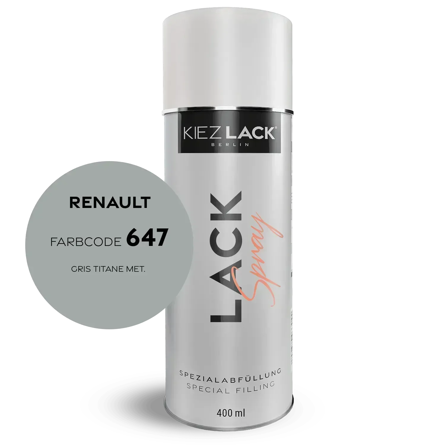 Kiezlack Autolack Spraydose Renault 647 GRIS TITANE MET.