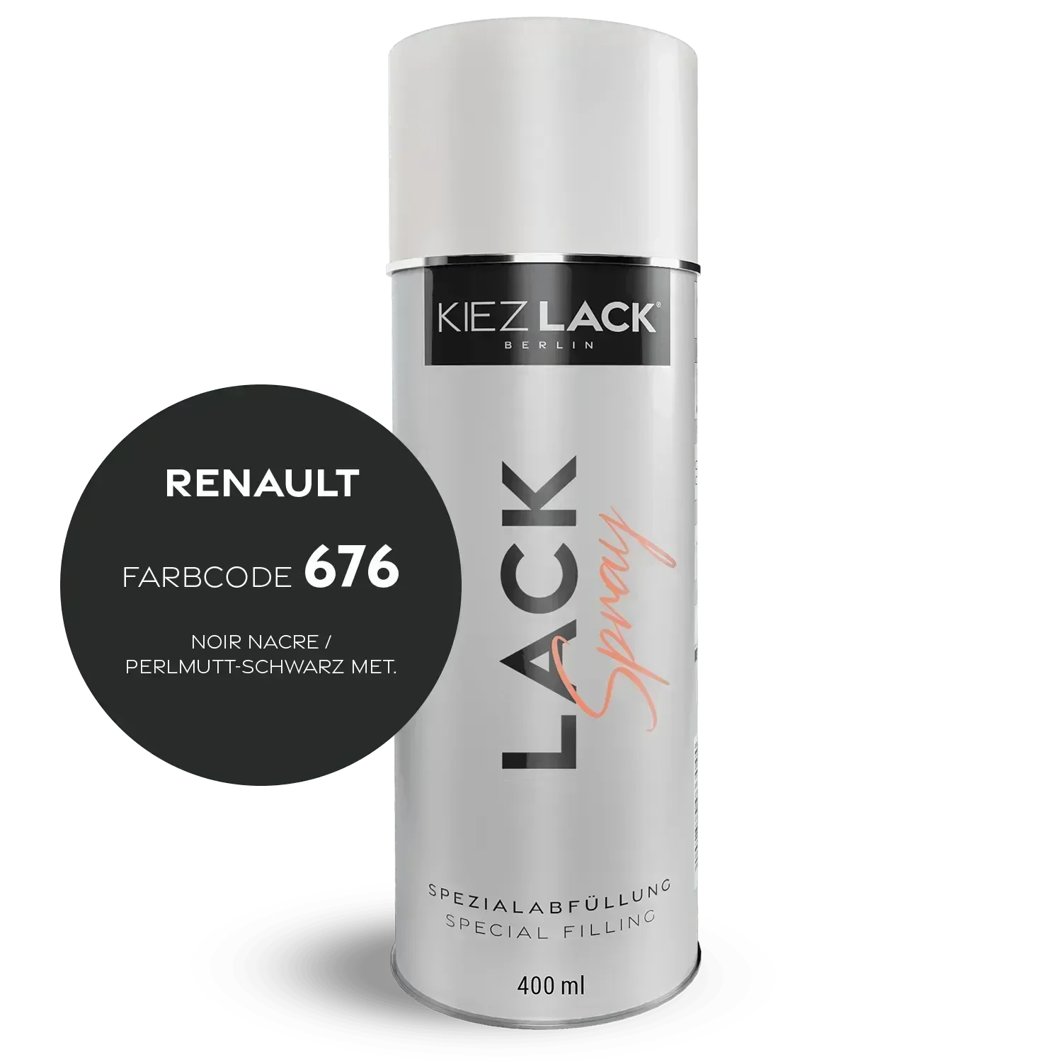 Kiezlack Autolack Spraydose Renault 676 NOIR NACRE