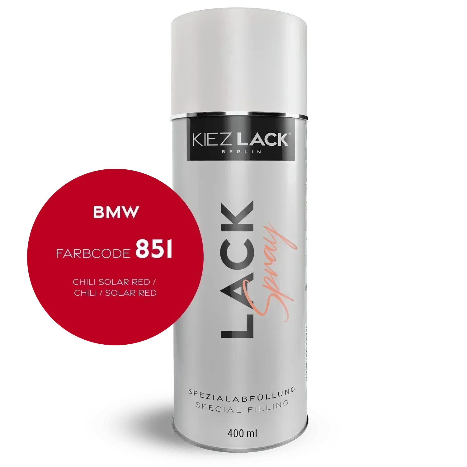 Kiezlack Lackspray Autolack Spraydose BMW 851 CHILI SOLAR RED Lackspray