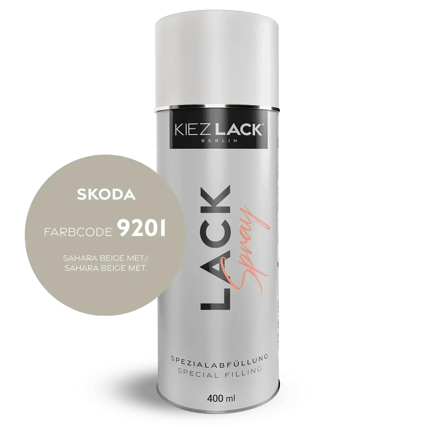 Kiezlack Autolack Spraydose Skoda 9201 SAHARA BEIGE MET.