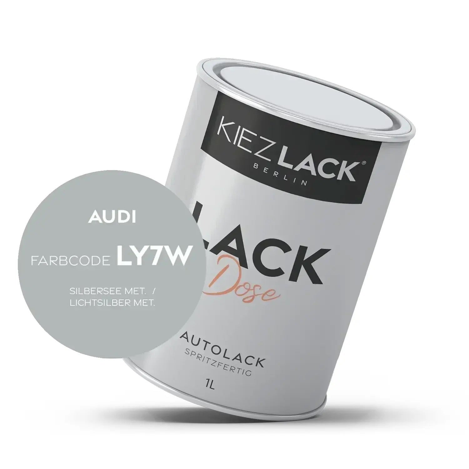 Kiezlack 1K Autolack Lackdose Basislack spritzfertig AUDI LY7W SILBERSEE MET.