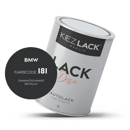 Kiezlack 1K Autolack Lackdose Basislack spritzfertig BMW 181 DIAMANTSCHWARZ Metallic