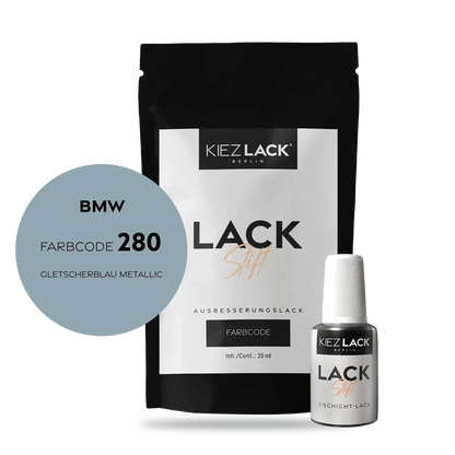 Kiezlack Lackstift Autolack Lackstift BMW 280 GLETSCHERBLAU Metallic