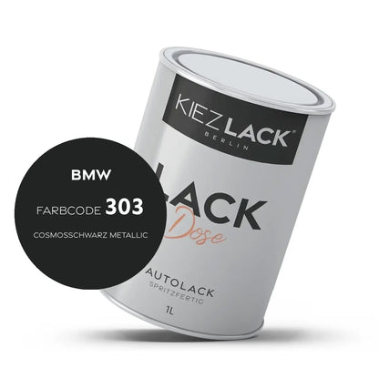 Kiezlack 1K Autolack Lackdose Basislack spritzfertig BMW 303 COSMOSSCHWARZ Metallic