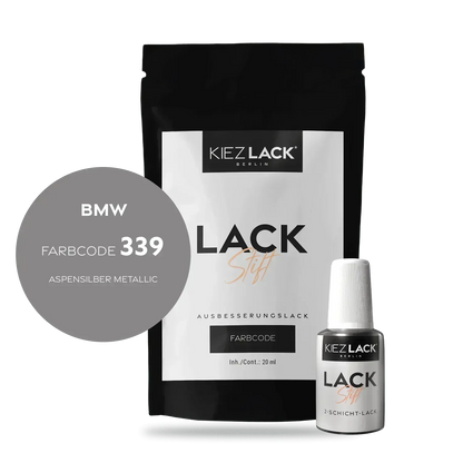 Kiezlack Lackstift Autolack Lackstift BMW 339 ASPENSILBER Metallic