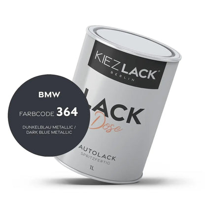 Kiezlack 1K Autolack Lackdose Basislack spritzfertig BMW 364 DUNKELBLAU Metallic