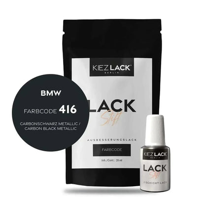 Kiezlack Lackstift Autolack Lackstift BMW 416 CARBONSCHWARZ Metallic