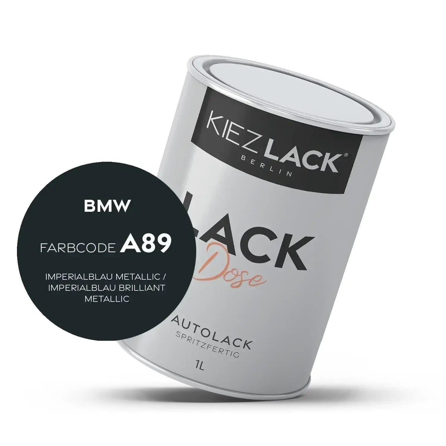 Kiezlack 1K Autolack Lackdose Basislack spritzfertig BMW A89 IMPERIALBLAU Metallic