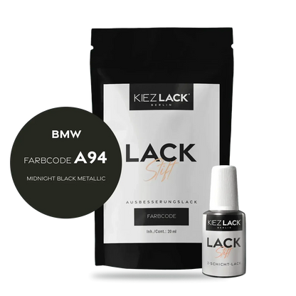 Kiezlack Lackstift Autolack Lackstift BMW A94 MIDNIGHT BLACK Metallic