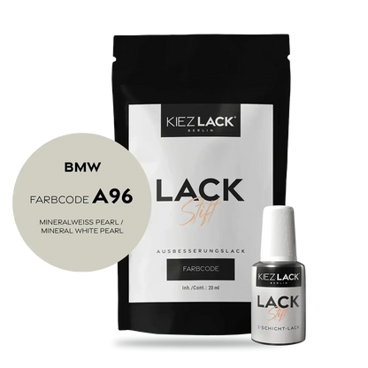 Kiezlack Lackstift Autolack Lackstift BMW A96 MINERALWEISS PEARL