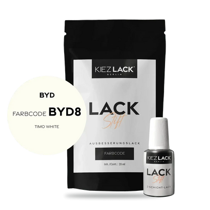 Kiezlack Lackstift Autolack Lackstift BYD BYD8 TIMO WHITE