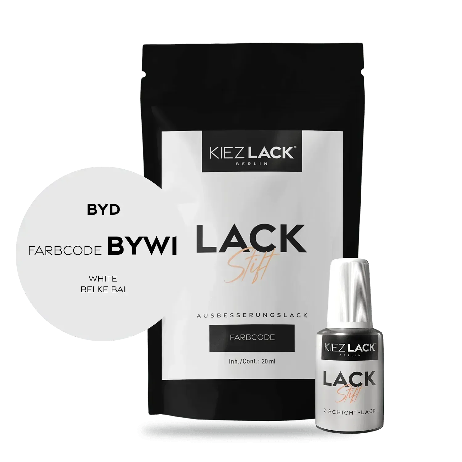 Kiezlack Lackstift Autolack Lackstift BYD BYW1 WHITE